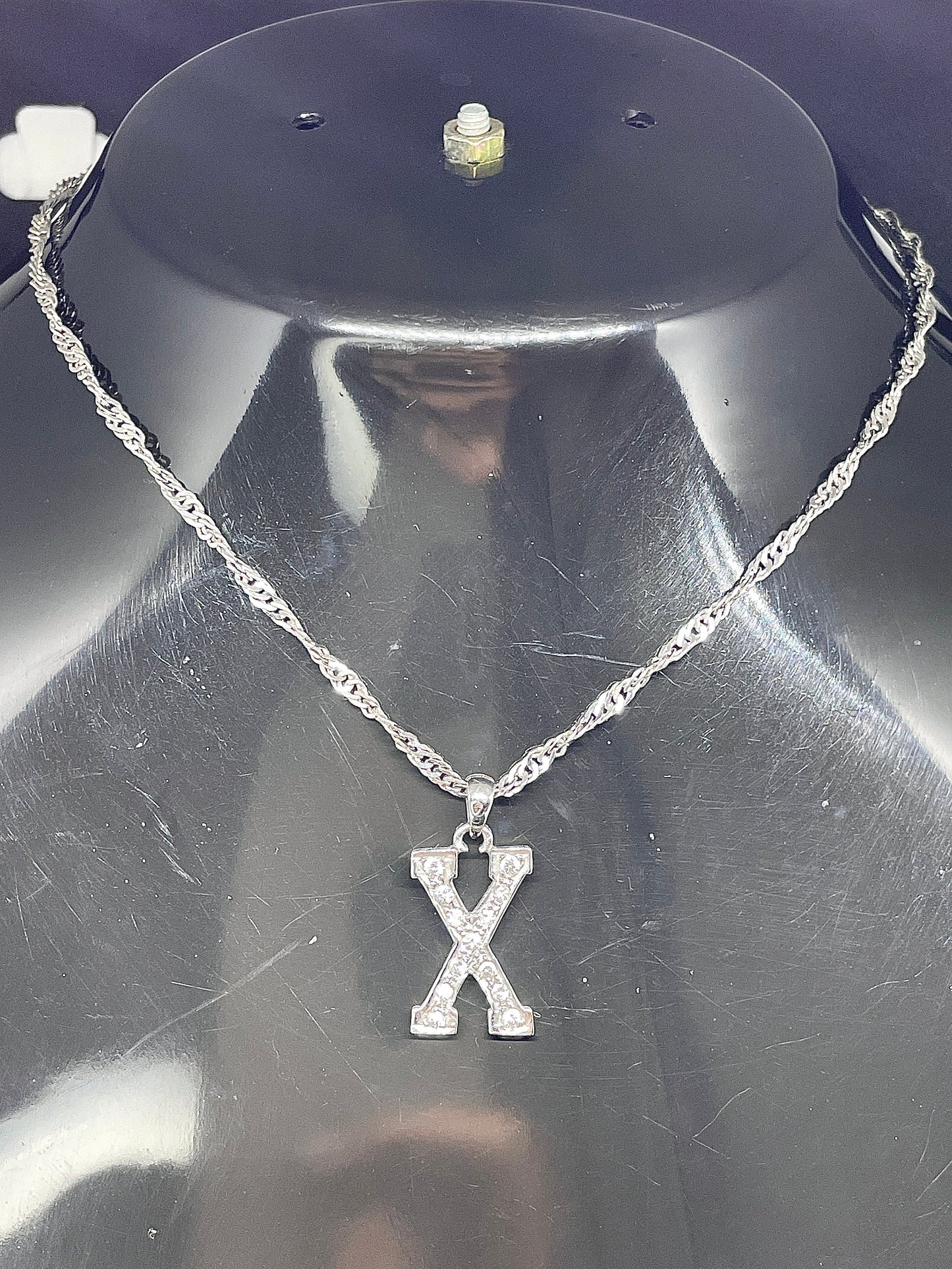 Moissanite Letter Pendant/ X Alphabet Moissanite Diamond Pendant/ Name Letter Diamond Pendant/ Customized Letter Pendant/