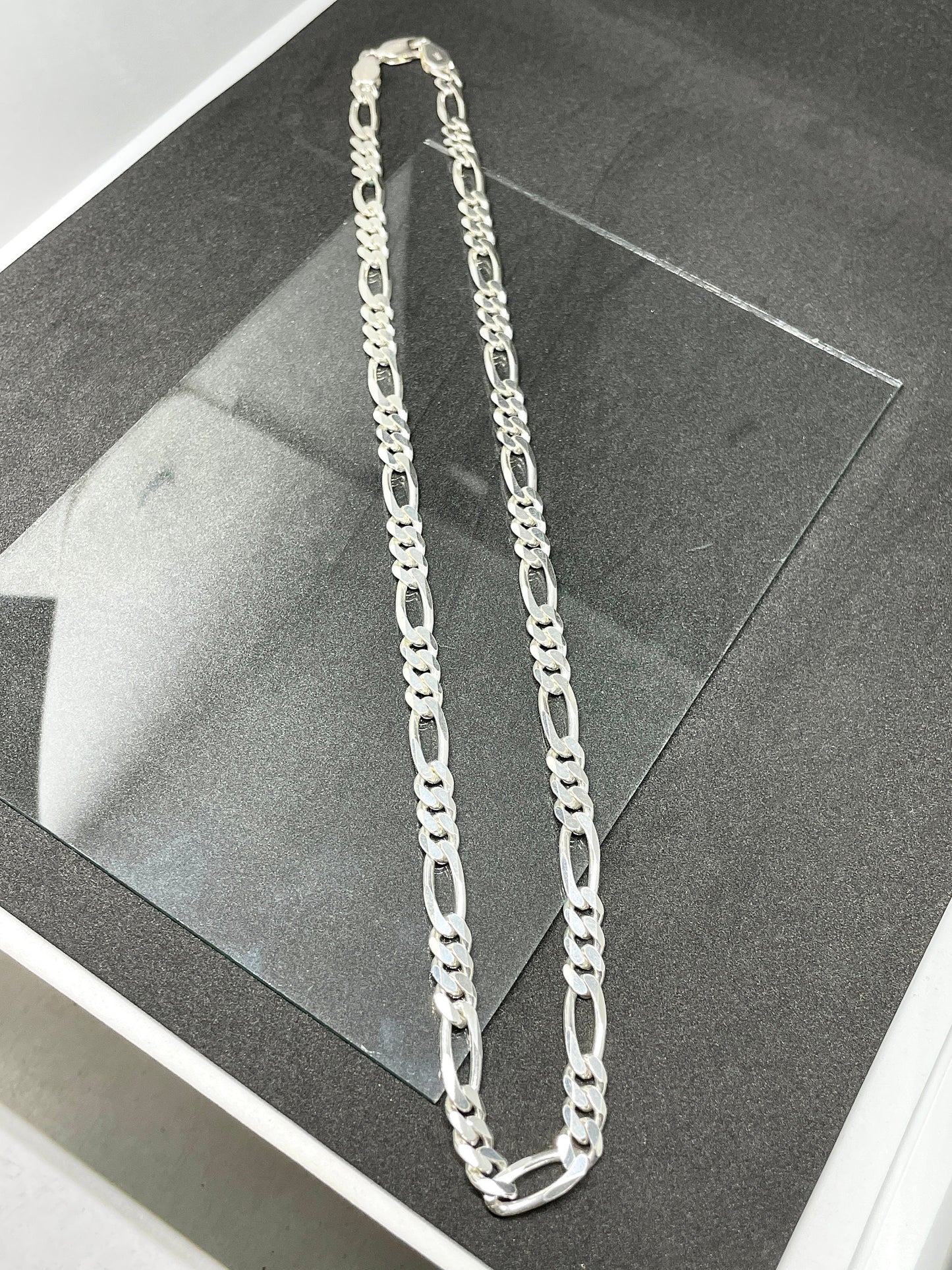 Figaro Silver Chain, Figaro 925 Sterling Silver Necklace, Thick Silver Necklace, Classic Sterling Silver Necklace, 6 mm Chain
