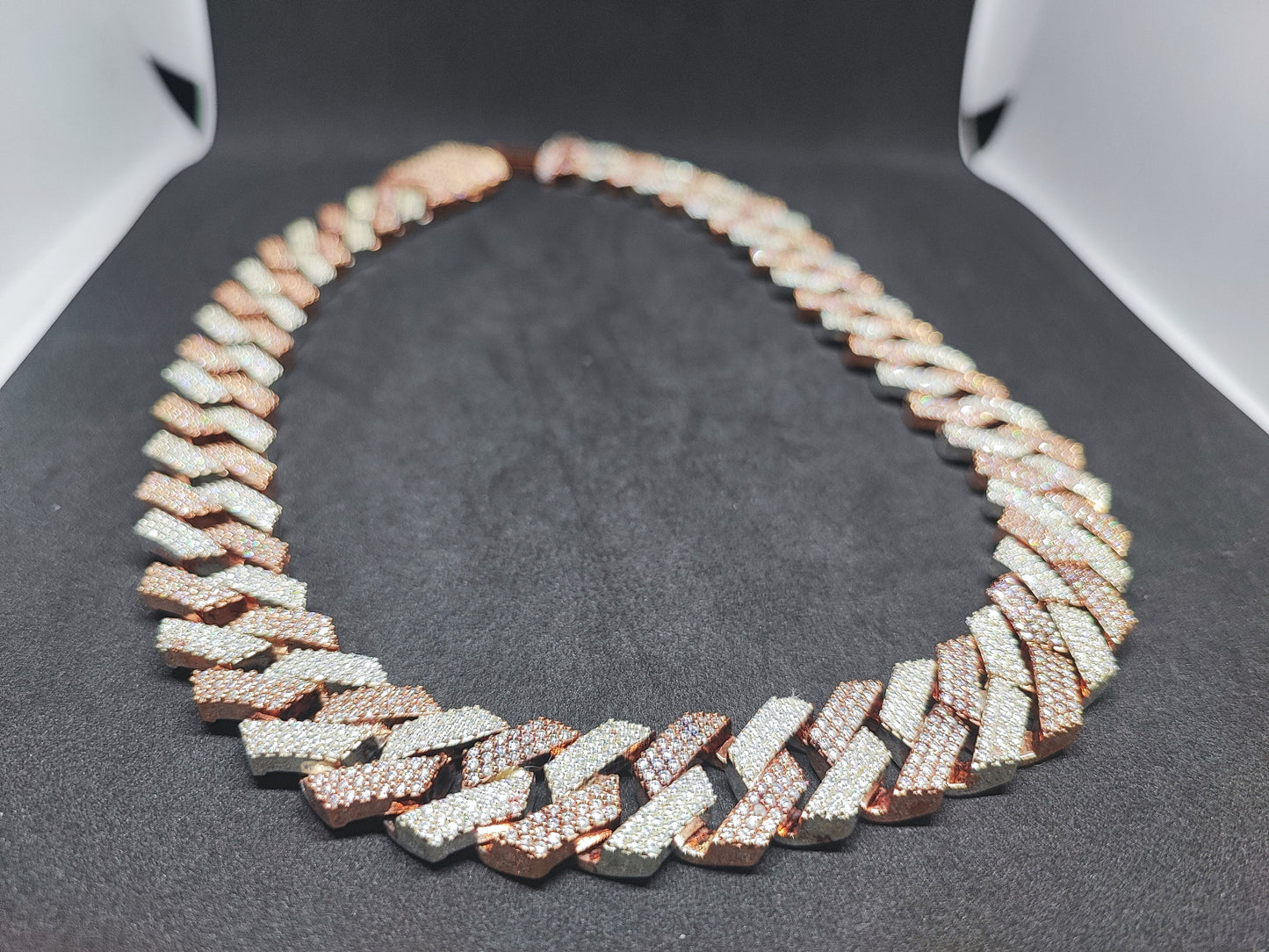 Heavy Solid 925 Sterling Silver Men's VVS1 Moissanite Diamond Studded Cuban Chain,Icedout Rapper chains,18mm wide,Baguette Quality Box Clasp