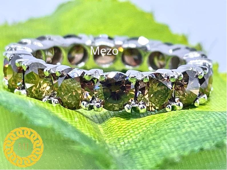 Shiny Chocolate Diamond Infinity Band-Round Diamonds-18k Gold-Black Diamond Eternity ring-April birthstone ring-Engagement Ring-Gift for her