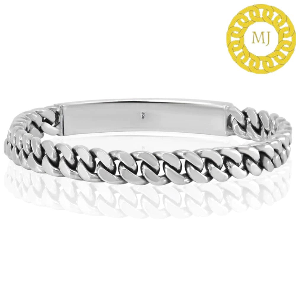 Sterling Silver Id Cuban Link Bracelet, Custom Name Bracelets ,Cuban Chain,Heavy 925 Silver Men's Bracelet,Cuban bracelet men,men's bracelet