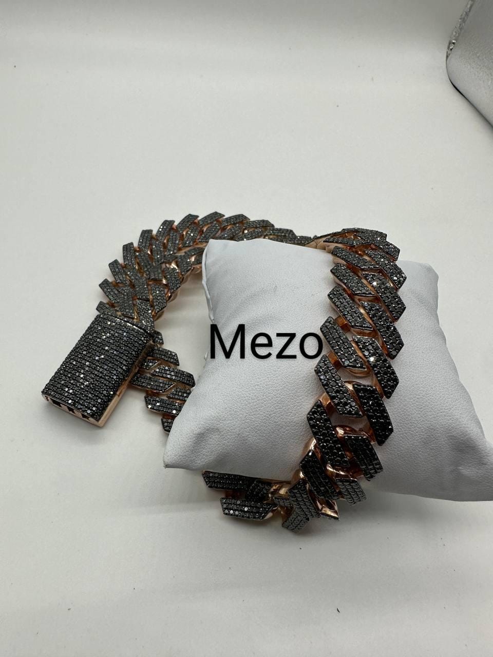 20mm Black VVS1 Quality Moissanite Diamond Cuban chain | 925 Solid Sterling Silver | Silver | Cuban Curb Link Chain | Special Box Closure