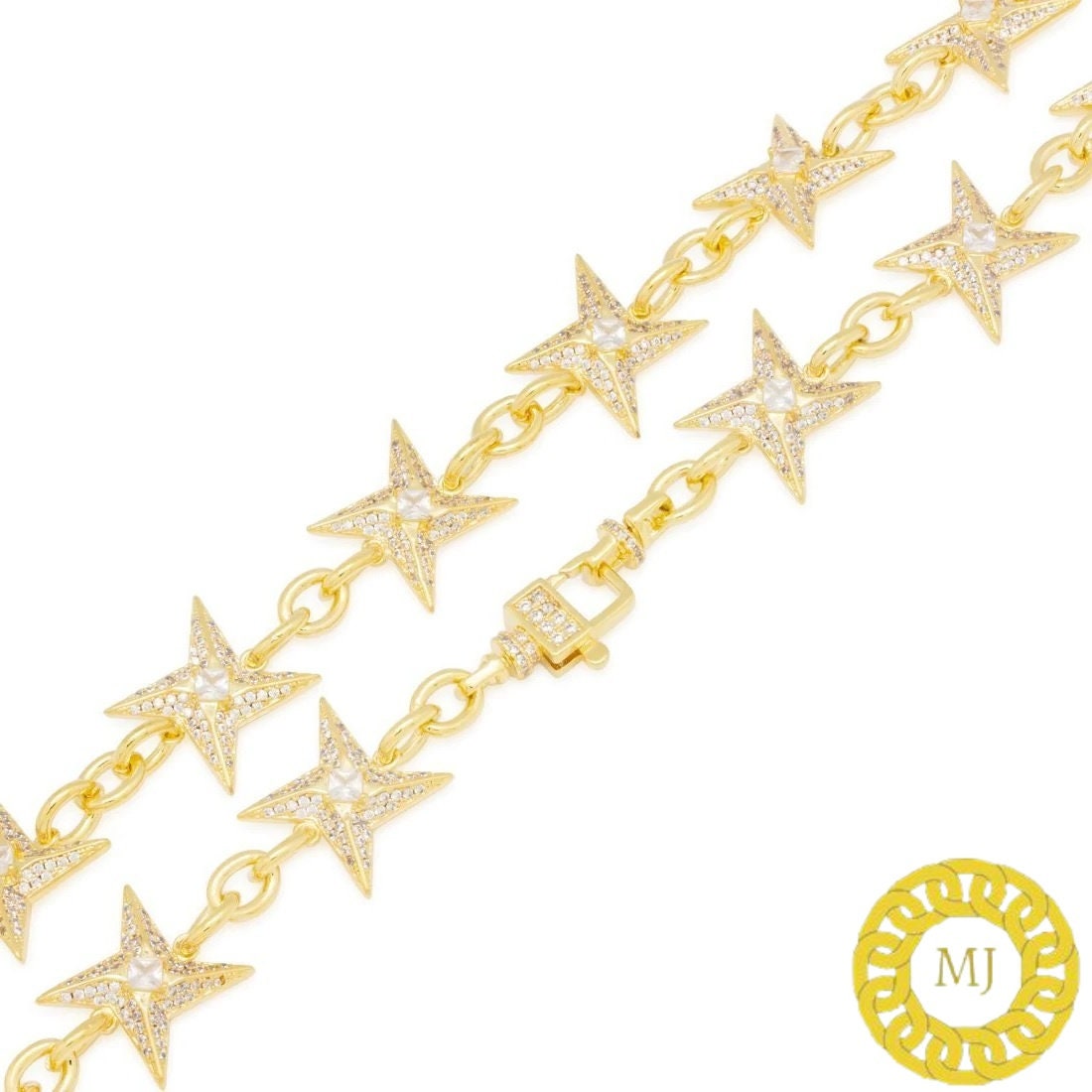 Heavy Solid 925 Sterling Silver 15MM Width Chain Fully Iced Out Genuine Moissanite Diamond/Unisex Chain/SHURIKEN CABLE CHAIN/Hip Hop Chain
