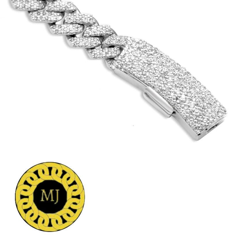 6mm VVS Moissanite Diamond Prong Link Chain 925 Sterling Silver Cuban Link Necklace GRA Certificate VVS Clarity D Color Pass Diamond Tester