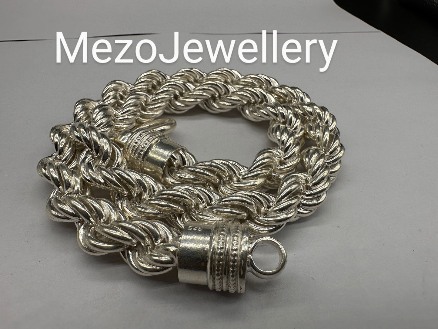 Men's 12 MM width Real Solid 925 Sterling Silver HEAVY SOLID Rope Chains 18" - 30", Rope Chain, Rope necklace, Hip hope chain, Rappers chain