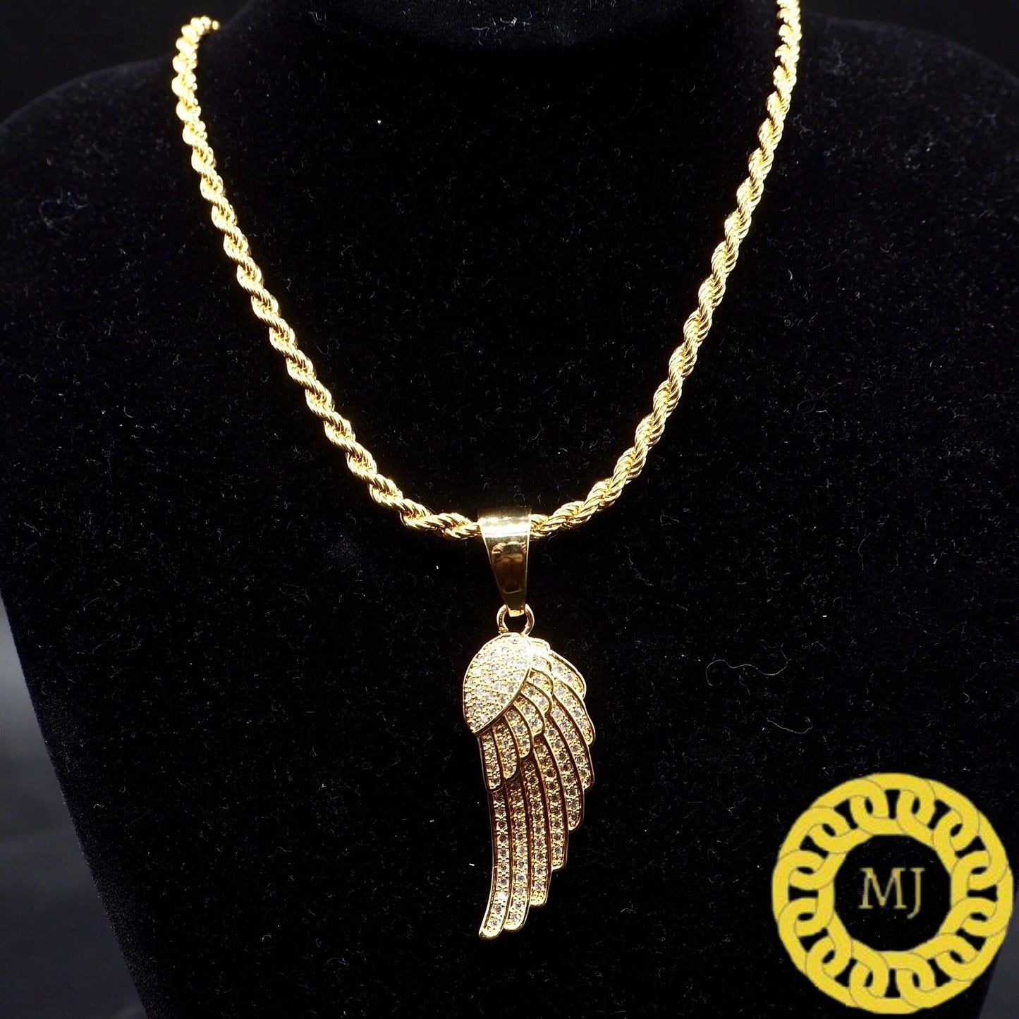 VVS1 Moissanite diamonds Studded Solid 925 Sterling Silver Gorgeous Angel Wing pendant | Iced Out pendant/14k Gold plated Angel wing Pendant
