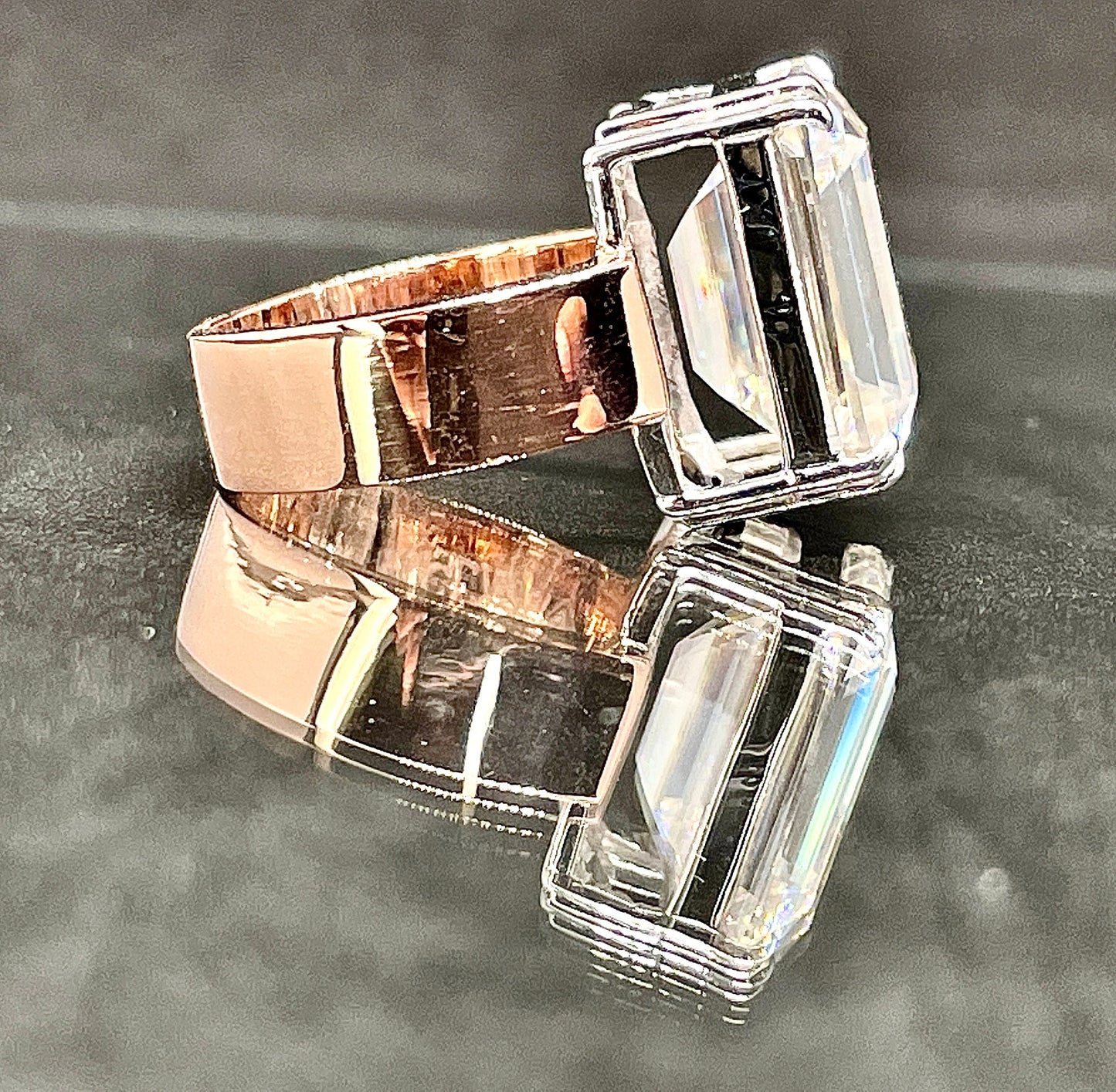 7 Ct Emerald Cut Moissanite Ring, VVS1 D colour GRA certified Moissanite ,Emerald Cut Engagement Ring, Emerald Cut Solitaire
