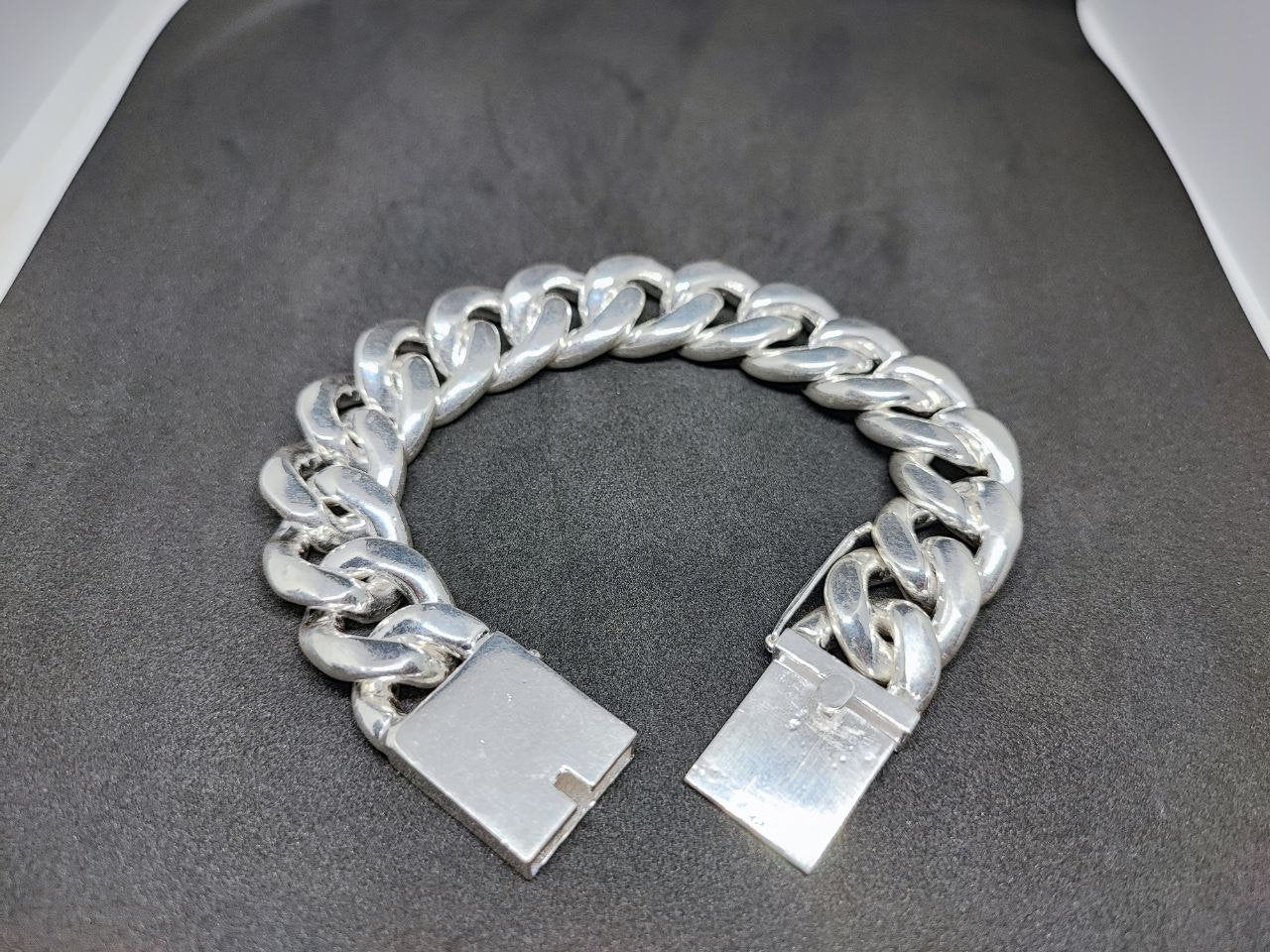 Sterling Silver 19 mm Cuban Link Bracelet, Cuban Chain, Heavy 925 Silver Men's Bracelet, Gift for him , Cuban bracelet men, men's bracelet