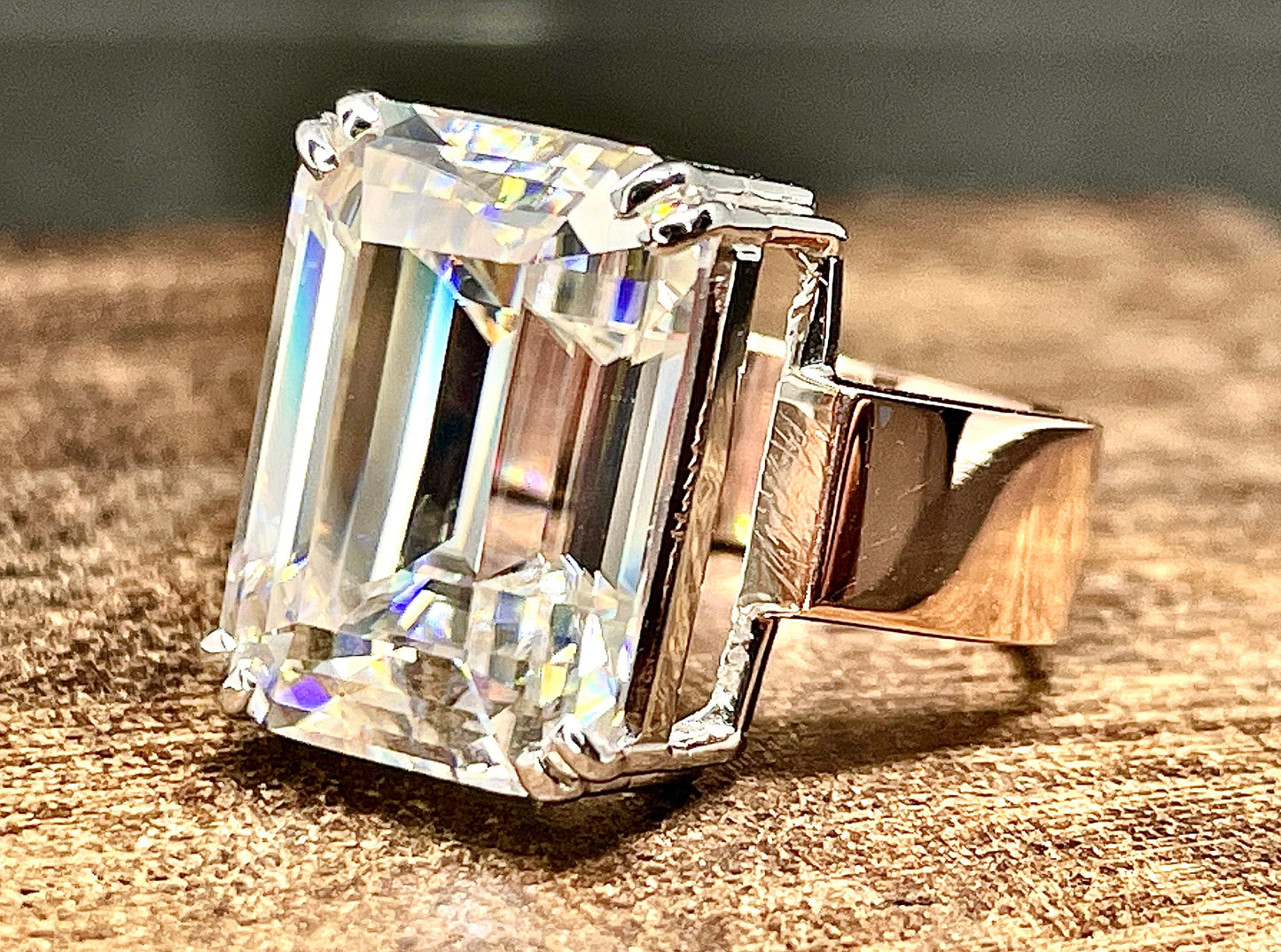 7 Ct Emerald Cut Moissanite Ring, VVS1 D colour GRA certified Moissanite ,Emerald Cut Engagement Ring, Emerald Cut Solitaire