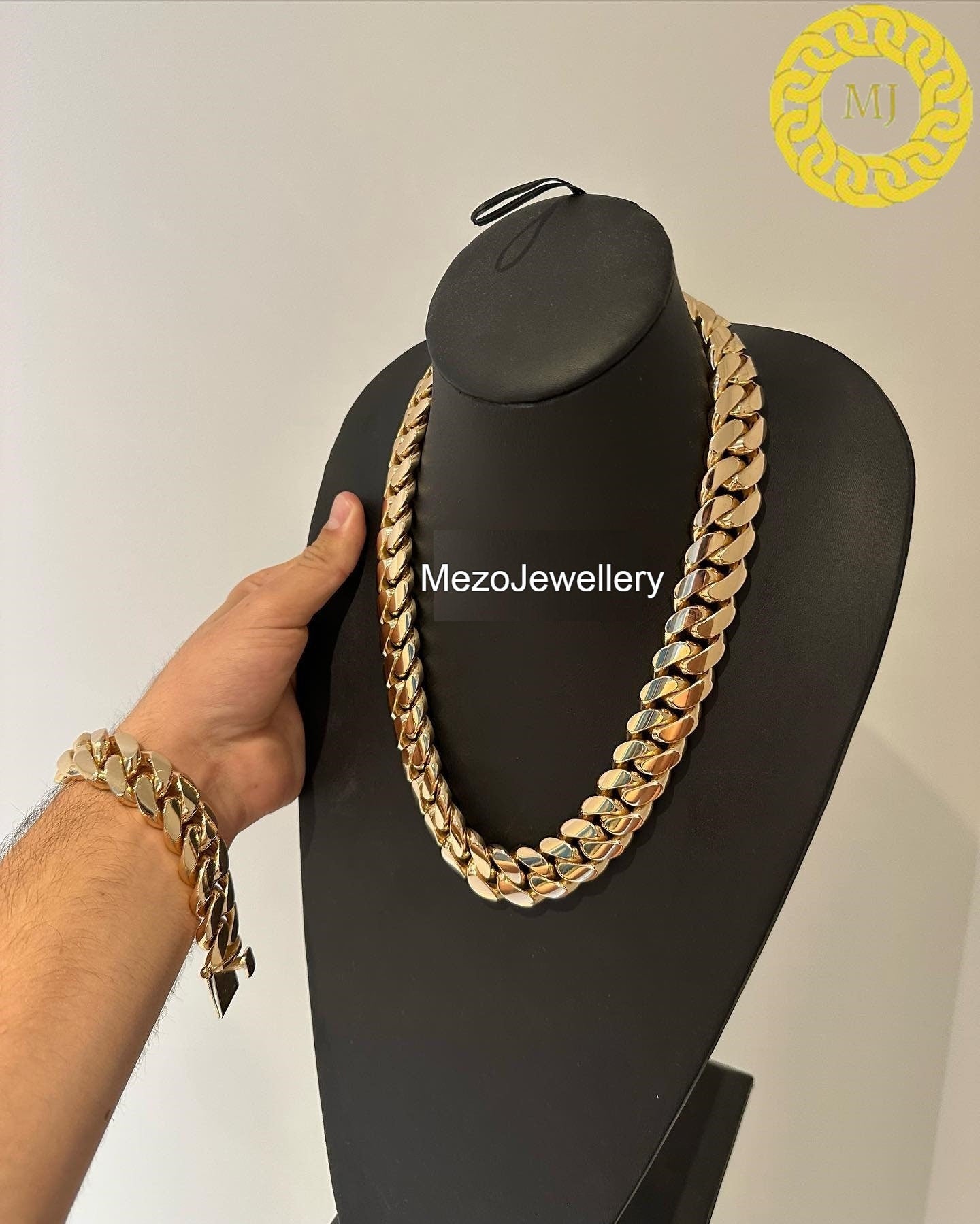 22mm Cuban link chain Men's Heavy Solid 925 Sterling Silver Miami Cuban Link Chain,14 kt Gold Plated,18"-28"Inch with Fine quality Box Clasp
