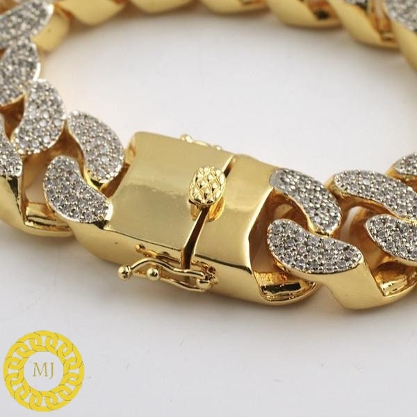 Heavy Solid 925 Sterling Silver Men's VVS1 Moissanite Diamonds Studded Cuban Chain,Icedout Rapper chains,22mm wide, Quality Box Clasp