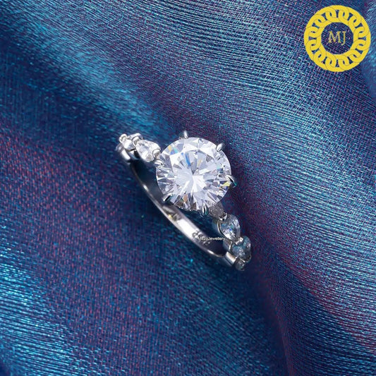3 CT Moissanite Engagement Ring / 14k White Gold Plated Wedding Ring / 925 Silver Moissanite diamond ring / 4 Prong diamond Solitaire Ring
