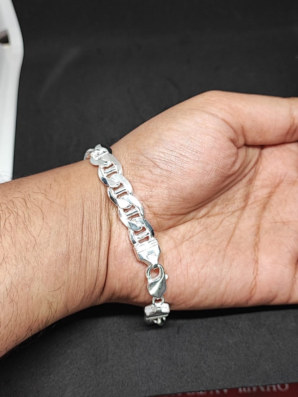 925 solid silver Mariner Bracelet , Mariner Link Bracelet, 11MM Width, Lobster Clasp, Adult Bracelet,C Cuban Bracelet