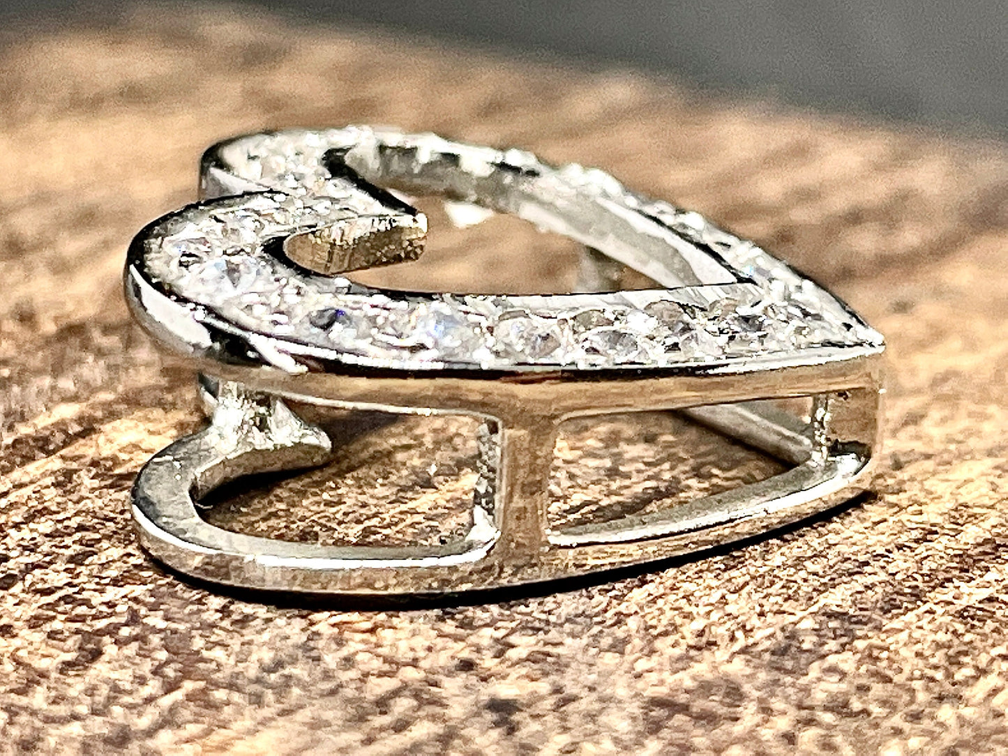 Moissanite Diamond Heart Necklace / Open Heart Necklace / Silver Heart Necklace / Handmade Necklace / 925 Silver Necklace/gifts for her