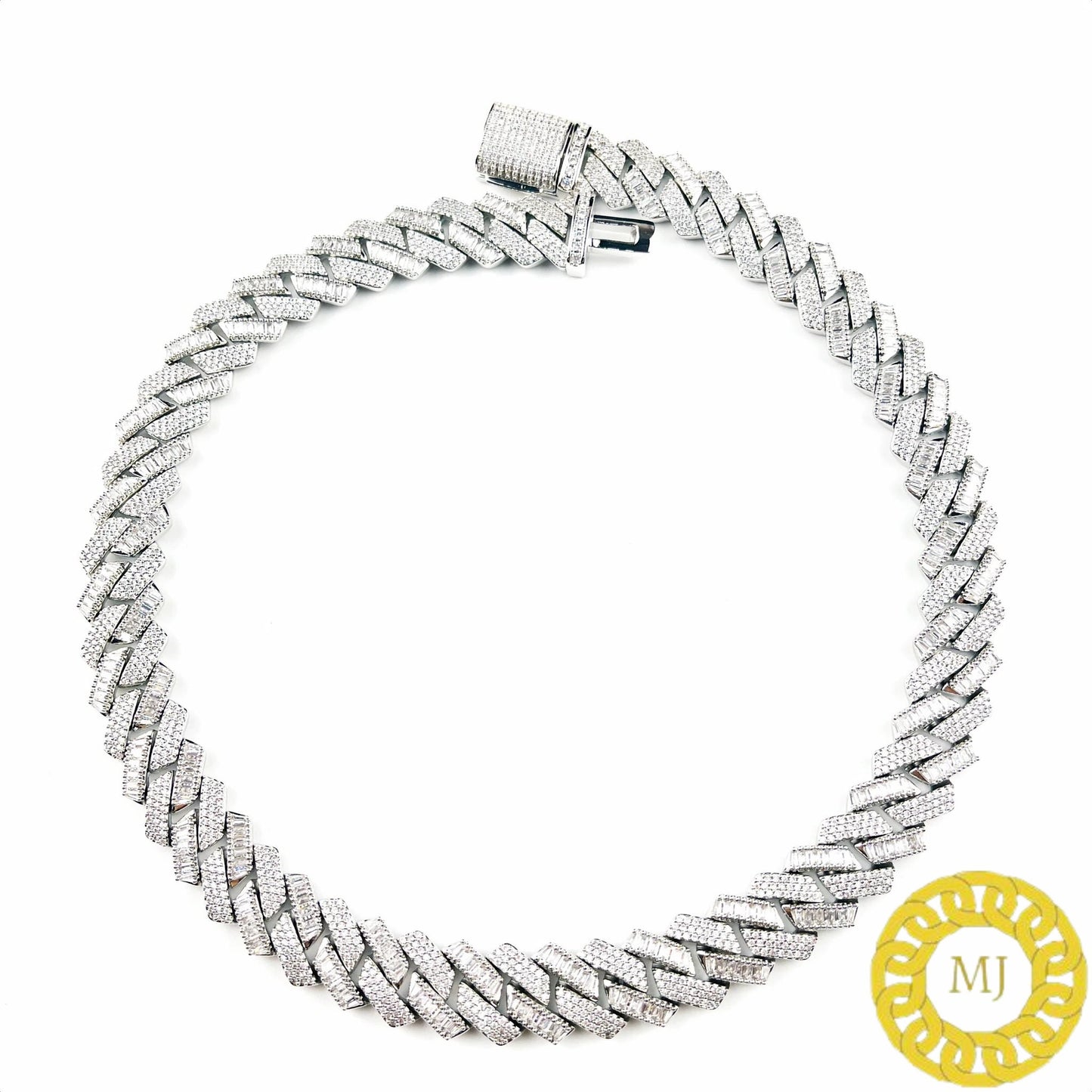 Heavy Solid 925 Sterling Silver Men's VVS1 Moissanite Diamonds Studded Cuban Chain,Icedout Rapper chains, 16mm wide, Quality Box Clasp