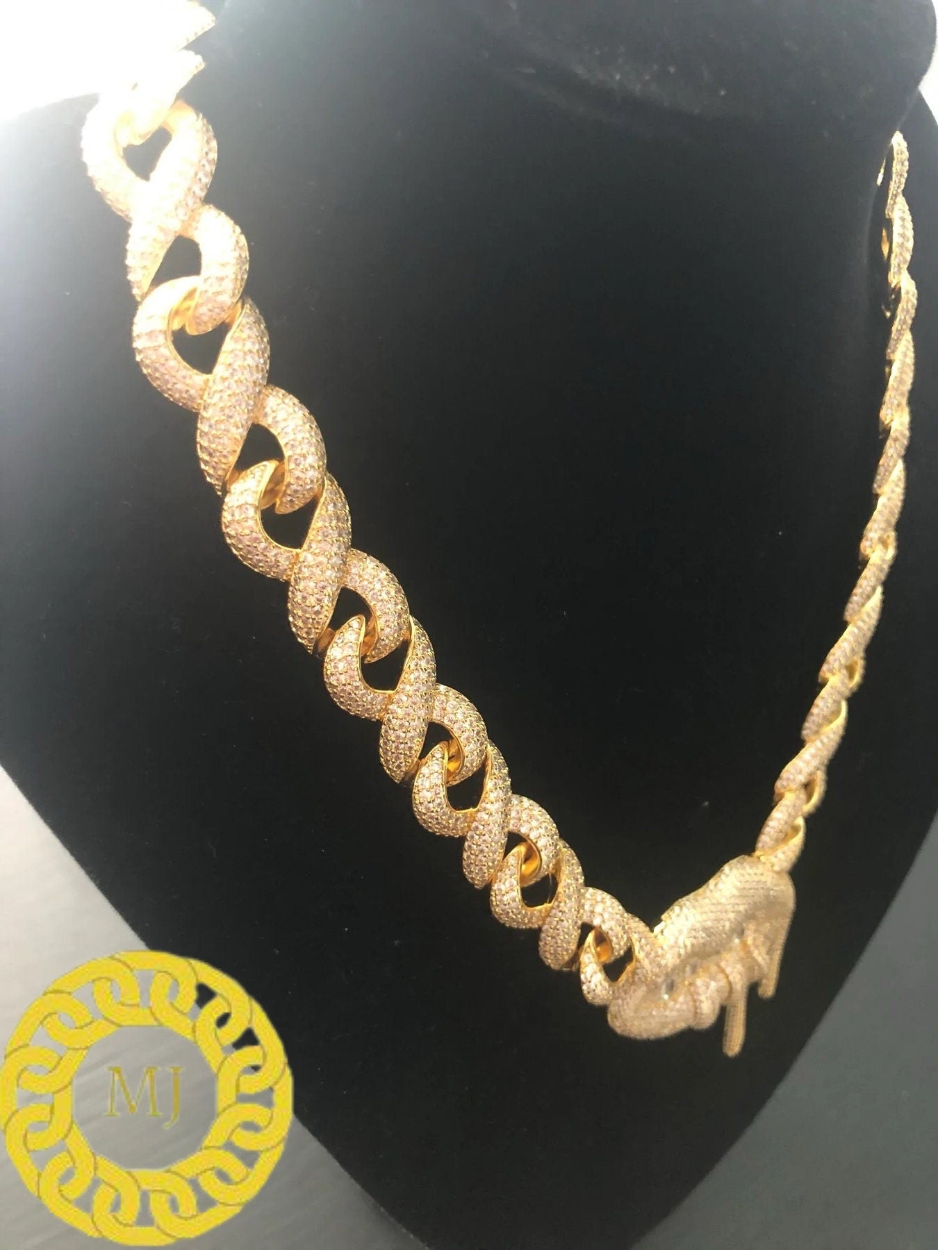 Heavy Solid 925 Sterling Silver VVS1 Moissanite Diamonds Studded lips infinity Chain,Icedout Rapper chains,16mm wide, Quality Box Clasp