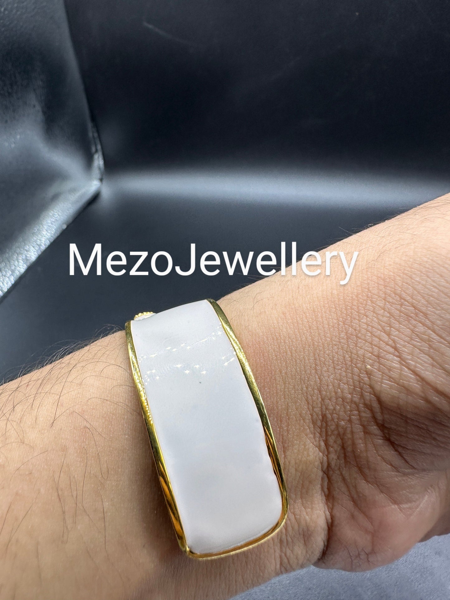 18ct Gold Custom Initial Bracelet, 925 Silver Personalised Enamel Handmade With Names,20mm,Heavy Bangle, Birthday Birthday, Valentines gift