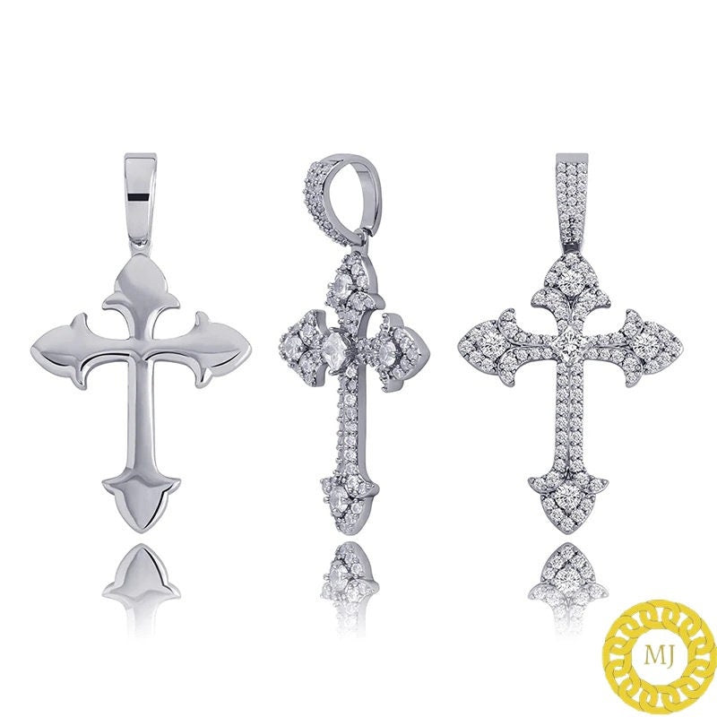 Iced Out Cross Pendant | Moissanite Cross Necklace | Cross necklace for Men | Cross Necklace Women | Cross Pendant and Necklace | Crosses