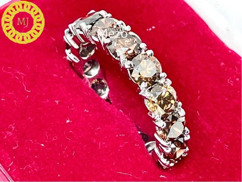 Shiny Chocolate Diamond Infinity Band-Round Diamonds-18k Gold-Black Diamond Eternity ring-April birthstone ring-Engagement Ring-Gift for her