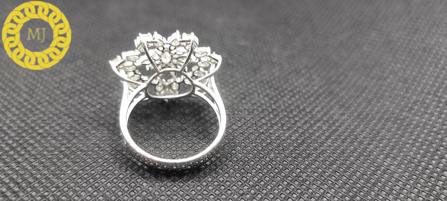 Pear, Marquise leaves, Princess cut Shape Diamond Ring,Cocktail  Ring,18k Solid Gold,Natural Diamonds, Diamonds ring, Fancy cut,gift for her