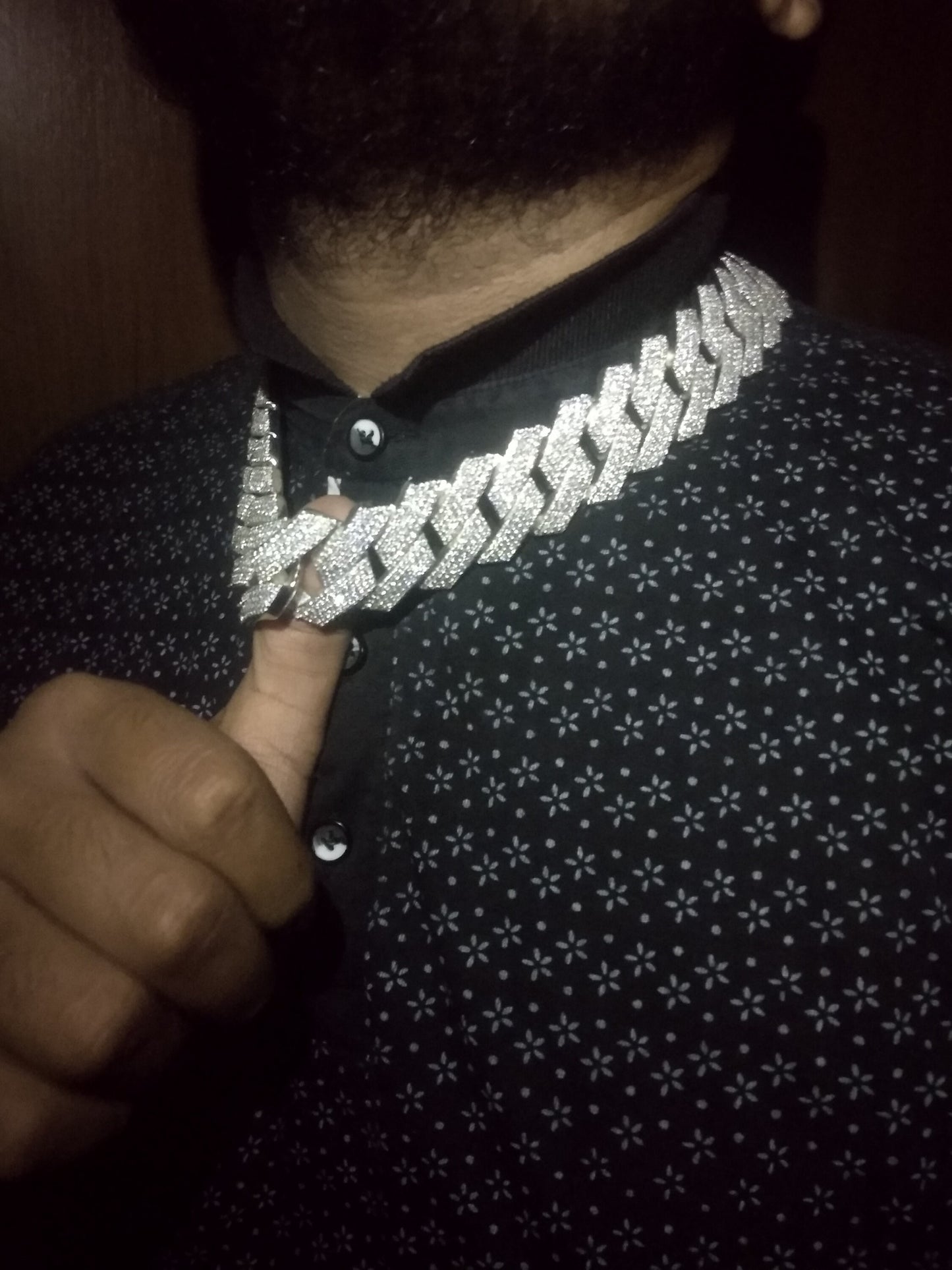 Heavy Solid 925 Sterling Silver Men's VVS1 Moissanite Diamonds Studded Cuban Chain,Icedout Rapper chains,30mm wide, Quality Box Clasp