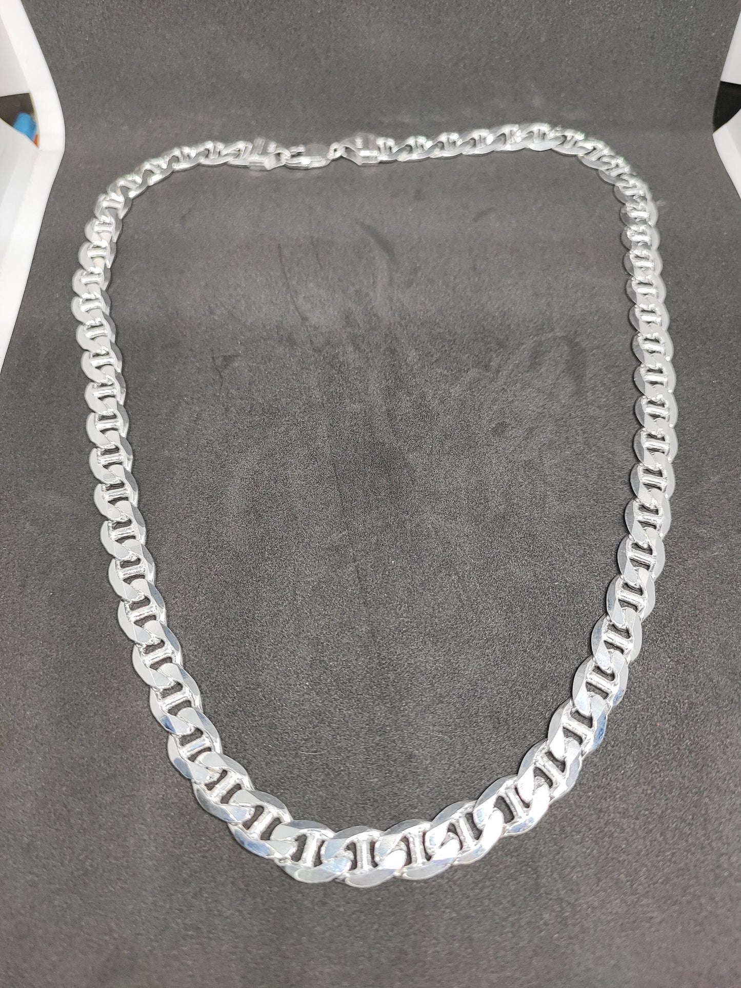 925 solid silver Mariner Chain , Mariner Link Chain, 10MM Width, Lobster Clasp, Adult Necklace , Cuban link Necklace,Mariner Necklace