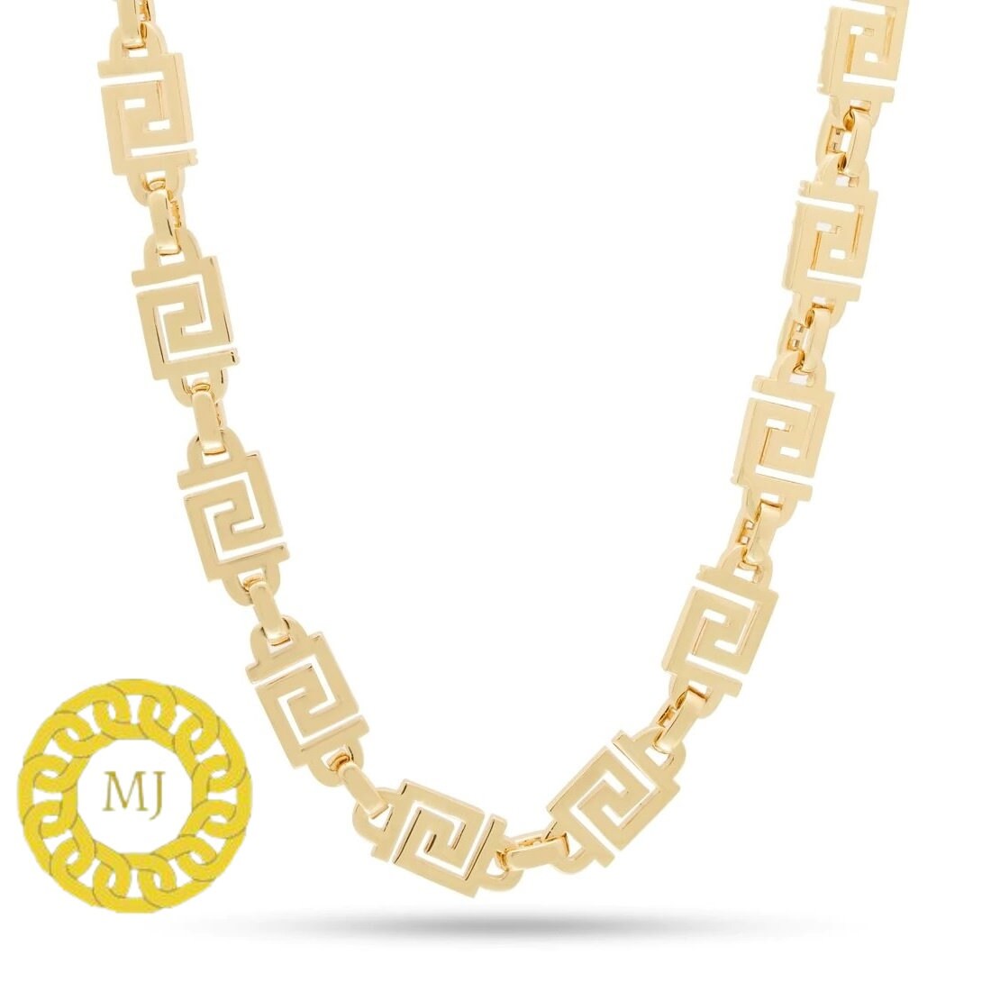 VVS1 Real Moissanite Diamonds Pass Tester | Miami Baguetta Greek Key Unique Chain | 10mm 16-28” | Fine Quality Box Clasp HipHop Necklace
