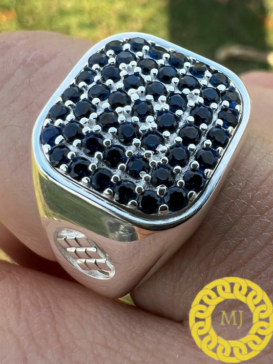 Silver Black Moissanite Ring VVS Luxury Moissanite Wedding Ring for Men's, Moissanite Men's ring, Gift for men,Black Diamond Ring,Men's ring