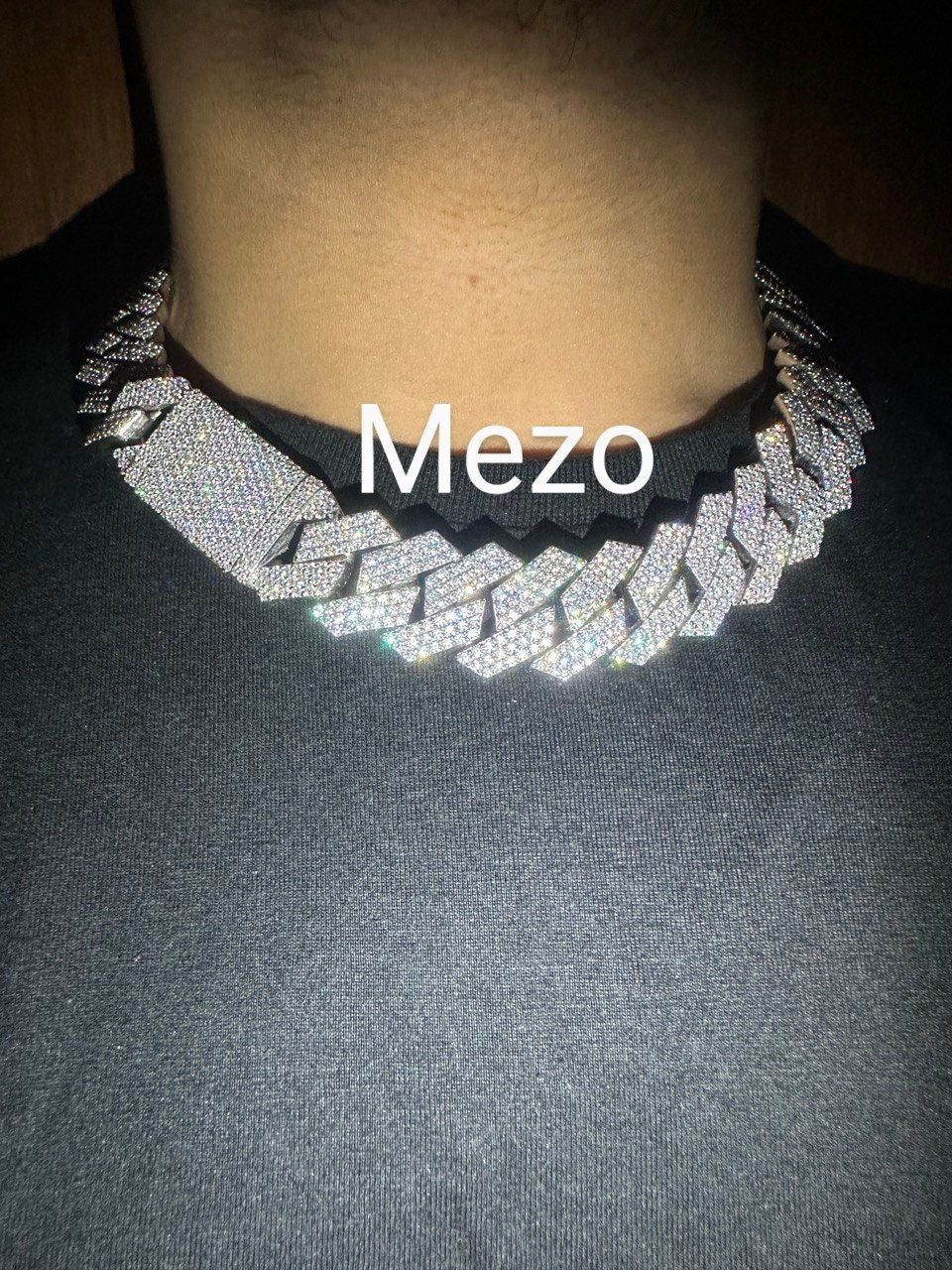 Heavy Solid 925 Sterling Silver Men VVS1 Moissanite Diamonds Studded Cuban Chain,three Row Icedout Rapper chains,26mm wide,Quality Box Clasp