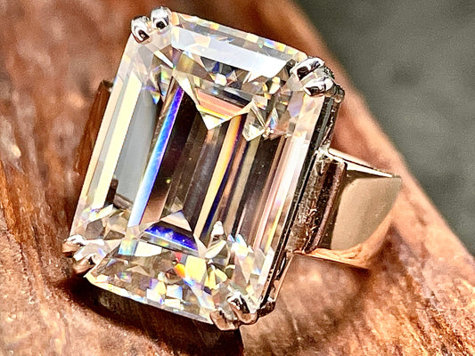 7 Ct Emerald Cut Moissanite Ring, VVS1 D colour GRA certified Moissanite ,Emerald Cut Engagement Ring, Emerald Cut Solitaire