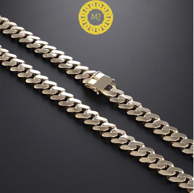20mm Gold Plated Cuban link chain Men's Heavy Solid 925 Sterling Silver Miami Cuban Link Chain,wide 18"-28"Inch with Fine quality Box Clasp
