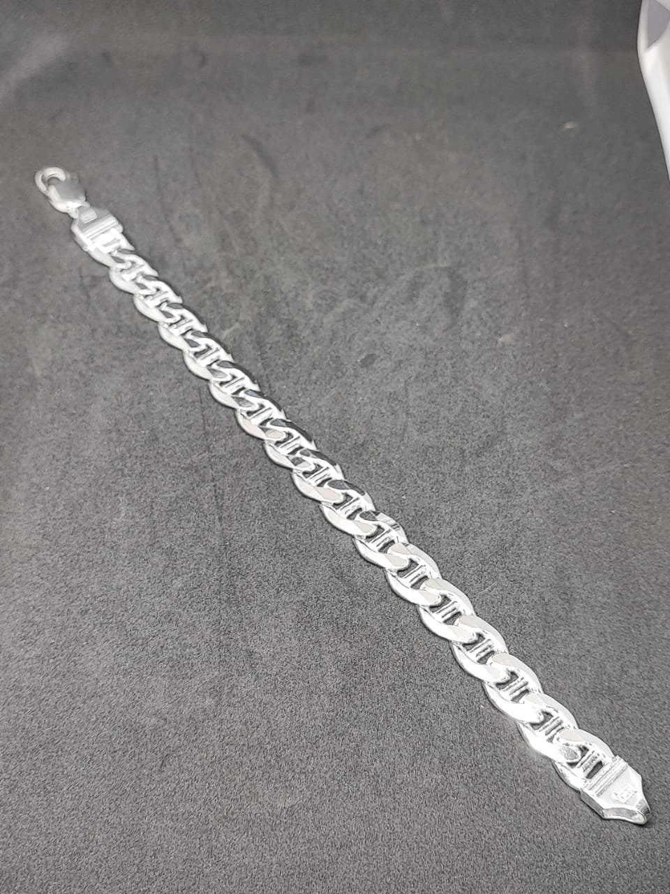 925 solid silver Mariner Bracelet , Mariner Link Bracelet, 11MM Width, Lobster Clasp, Adult Bracelet,C Cuban Bracelet