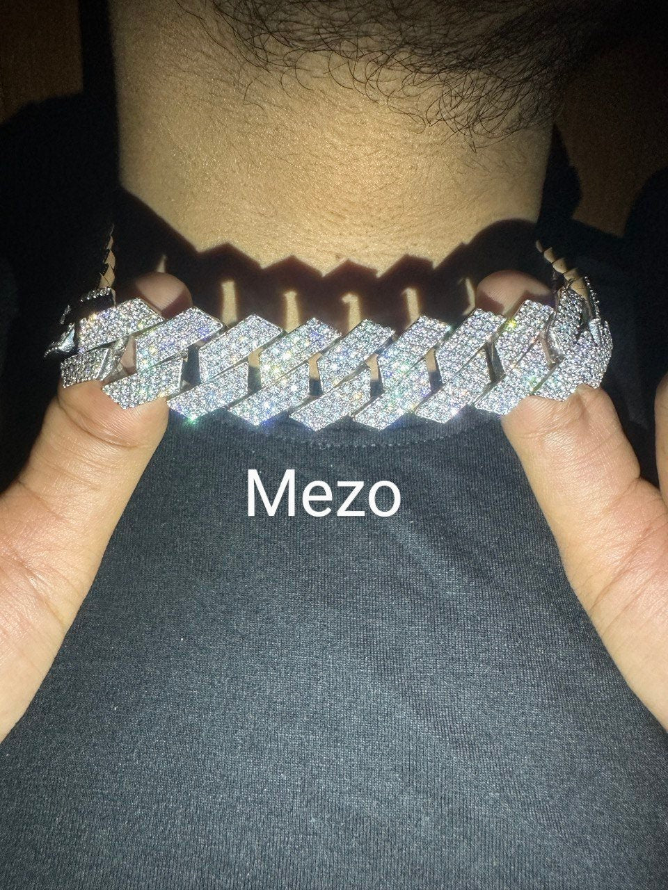 Heavy Solid 925 Sterling Silver Men VVS1 Moissanite Diamonds Studded Cuban Chain,three Row Icedout Rapper chains,26mm wide,Quality Box Clasp