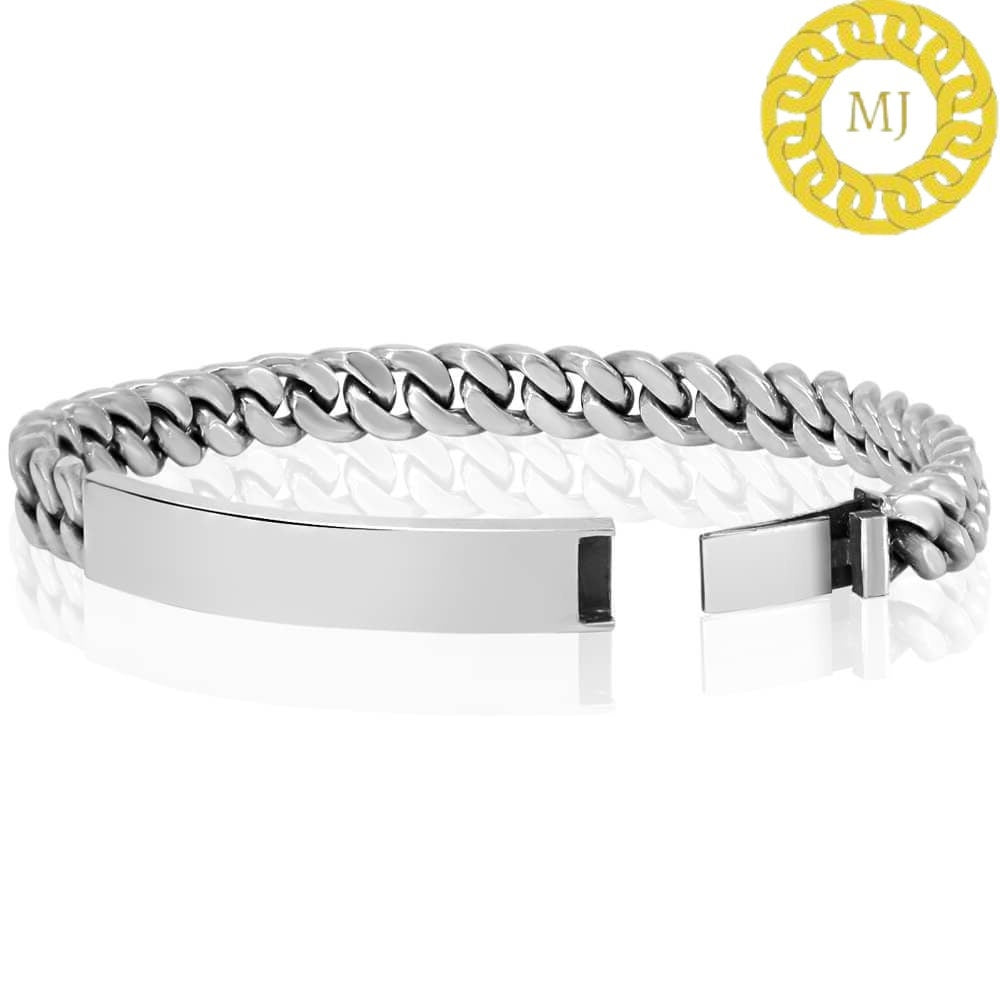 Sterling Silver Id Cuban Link Bracelet, Custom Name Bracelets ,Cuban Chain,Heavy 925 Silver Men's Bracelet,Cuban bracelet men,men's bracelet
