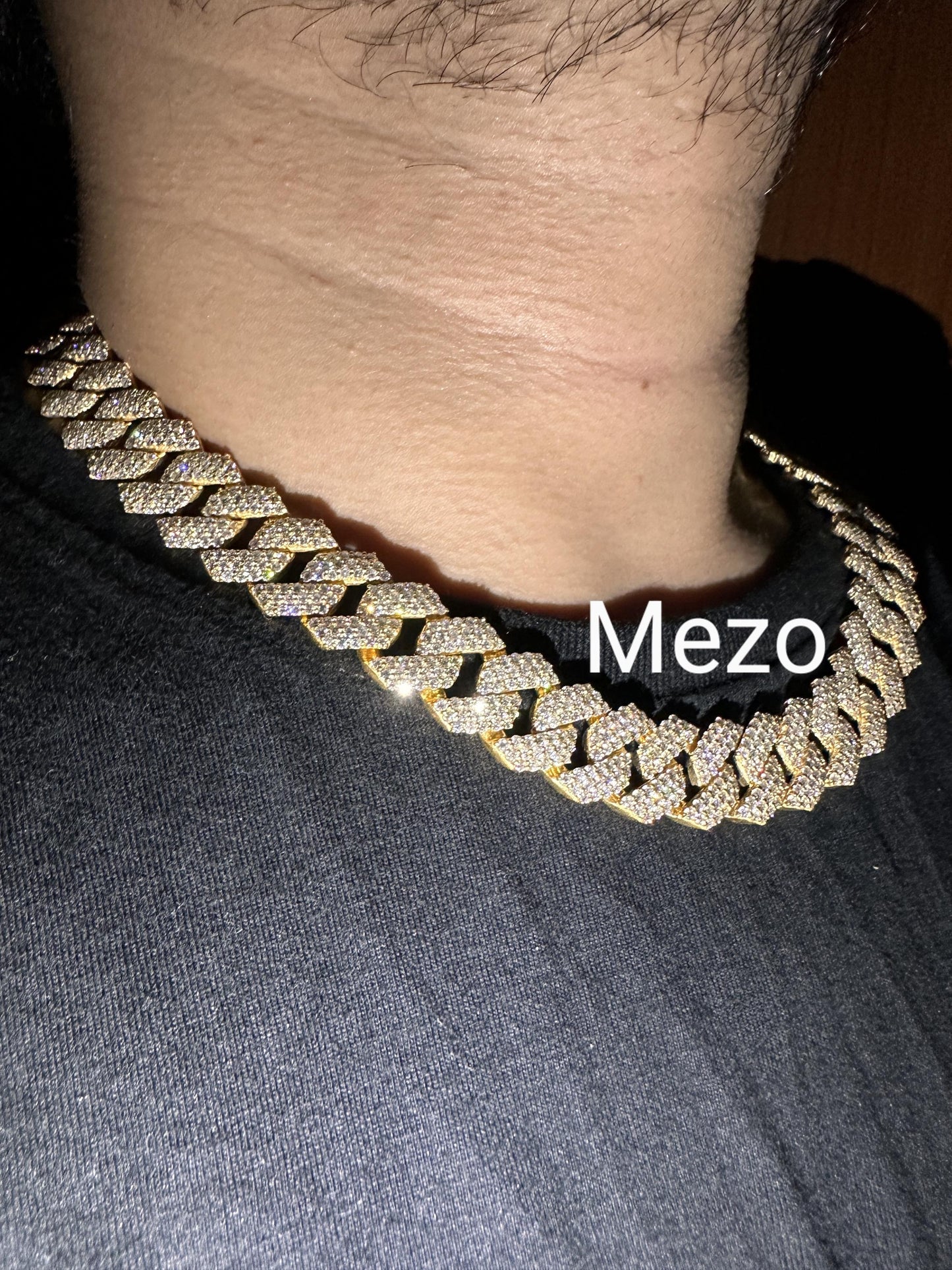 Heavy Solid 925 Sterling Silver Men's VVS1 Moissanite Diamonds Studded Cuban Chain,Icedout Rapper chains,18 mm wide, Icy Quality Box Clasp