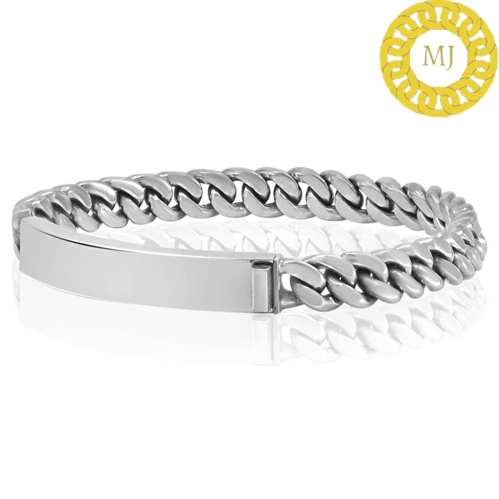 Sterling Silver Id Cuban Link Bracelet, Custom Name Bracelets ,Cuban Chain,Heavy 925 Silver Men's Bracelet,Cuban bracelet men,men's bracelet