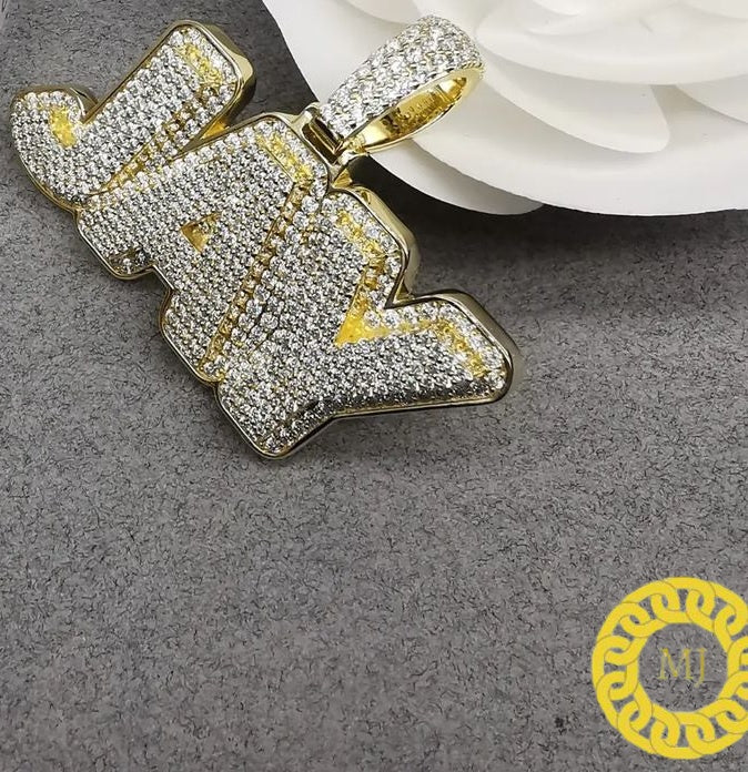 Custom Jay Letters Pendant Icy Nameplate Necklace